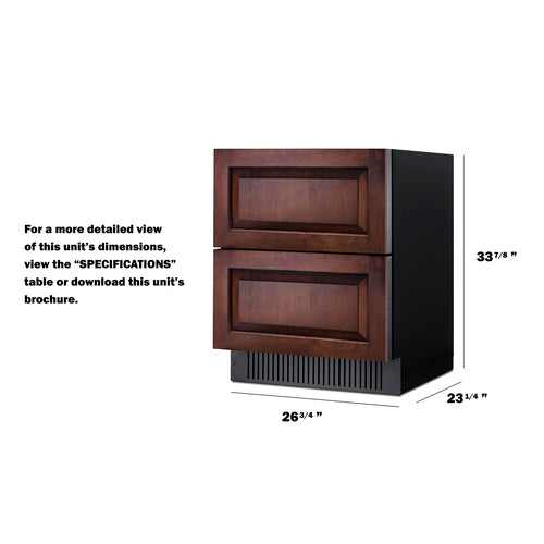 Summit 27 Inch Outdoor Refrigerator with Panel Ready Drawers