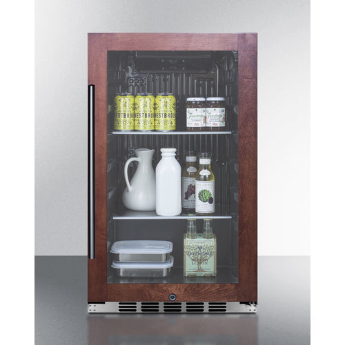 Summit 19 Inch Outdoor Beverage Center with Panel Ready Glass Door