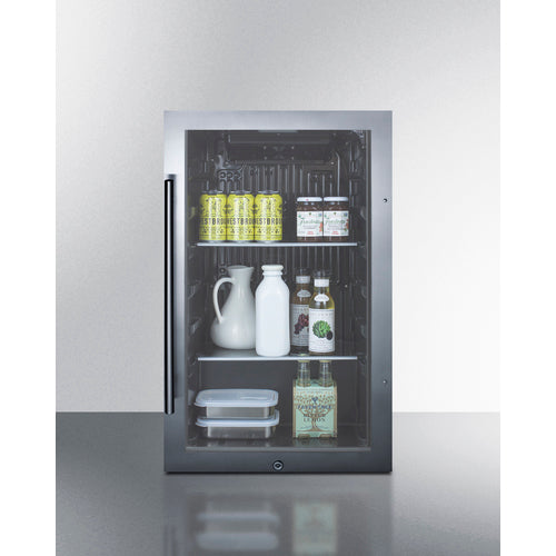 Summit 19 Inch Outdoor Beverage Center with Glass Door