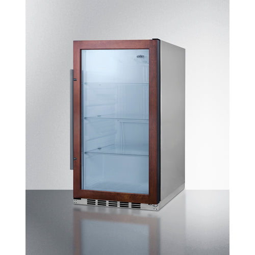 Summit 19 Inch Outdoor Beverage Center with Panel Ready Glass Door