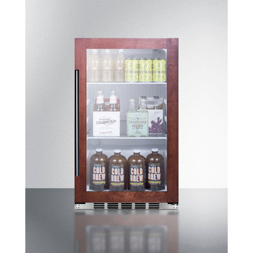 Summit 19 Inch Outdoor Beverage Center with Panel Ready Glass Door