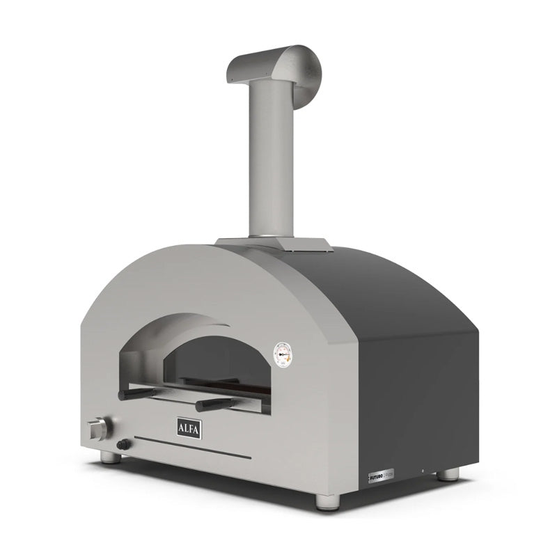 Alfa Futuro 2 Pizze Gas Pizza Oven - Silver Black