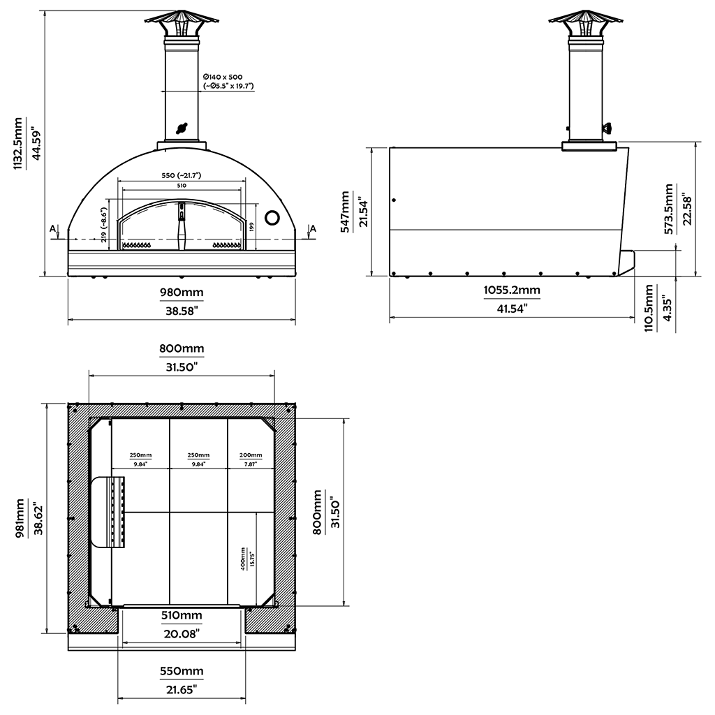 Marinara Wood Fired Freestanding Pizza Oven