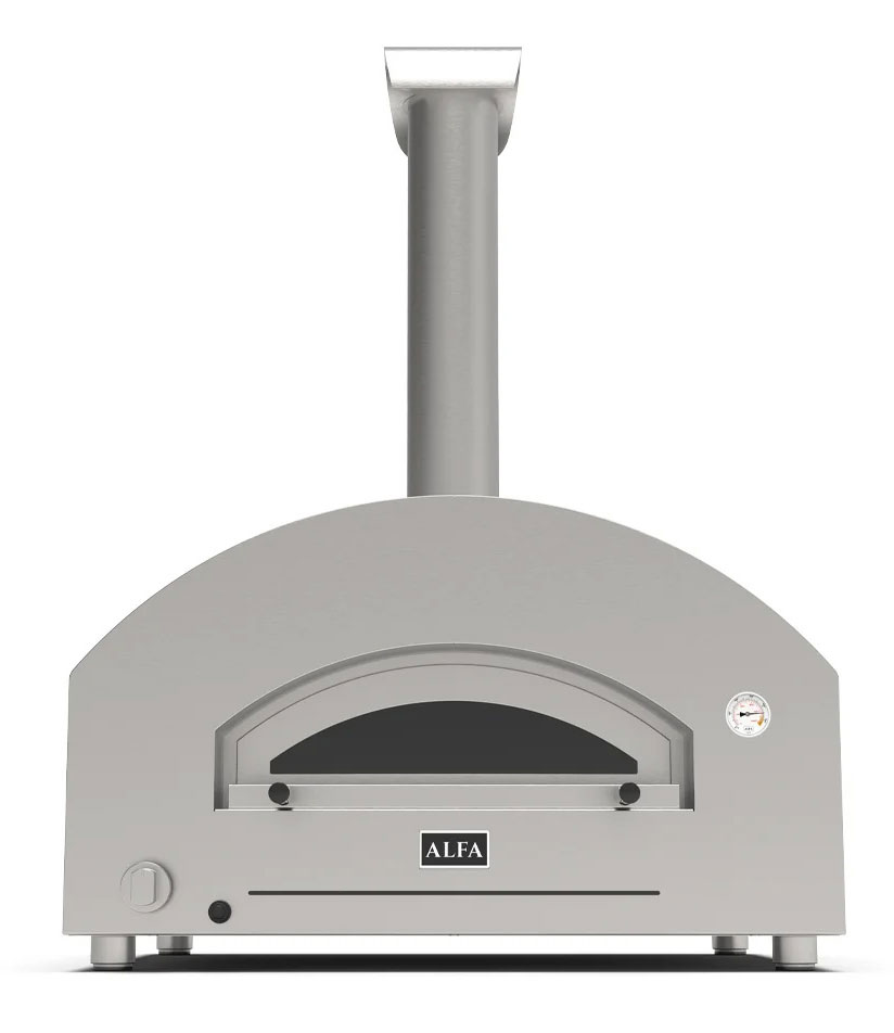 Alfa Futuro 4 Pizze Gas-Fired Pizza Oven in Silver Black