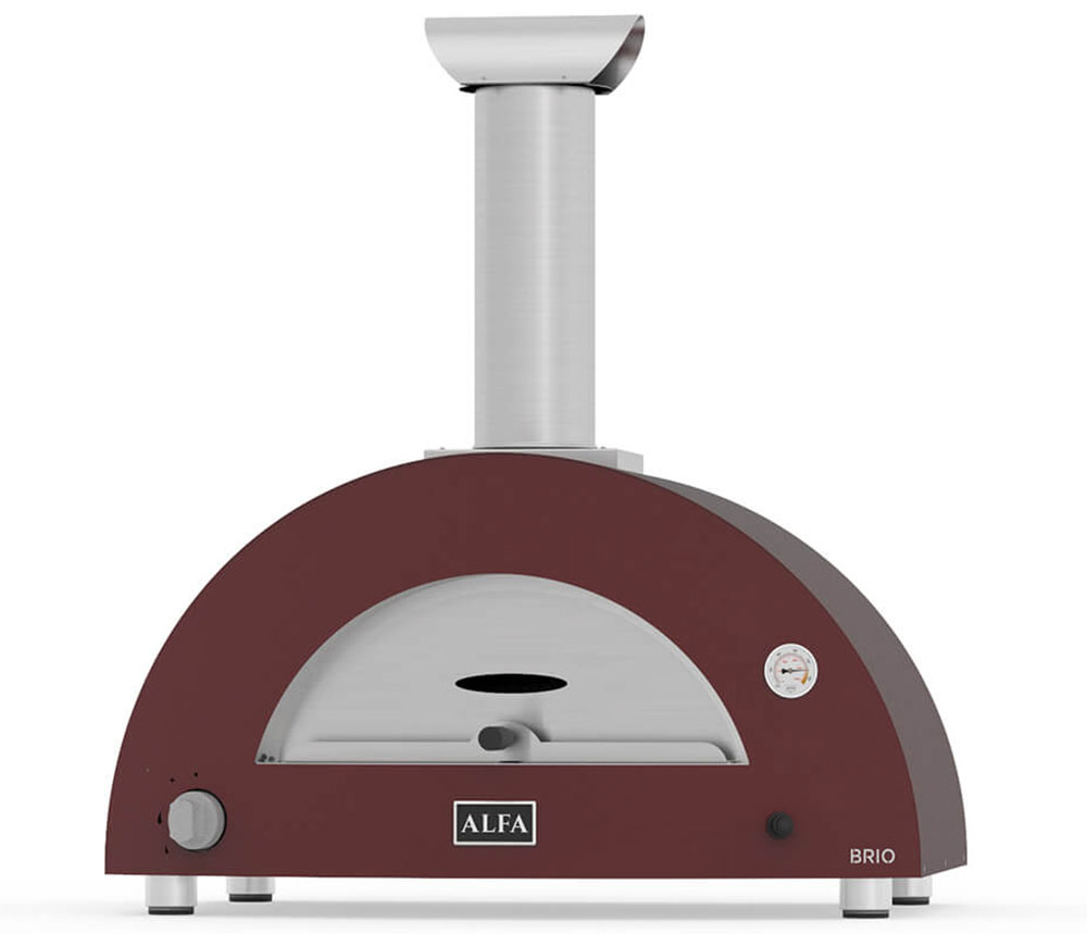 Alfa Brio Antique Red Liquid Propane Countertop Outdoor Pizza Oven