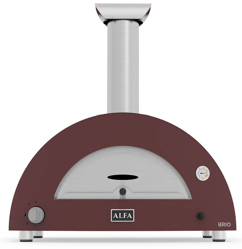 Alfa Brio Antique Red Liquid Propane Countertop Outdoor Pizza Oven