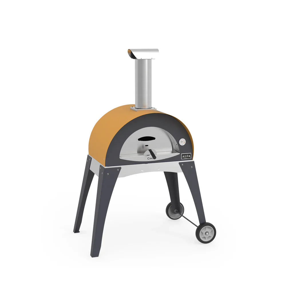 Alfa Ciao Yellow Top Wood Fired Freestanding Pizza Ovens